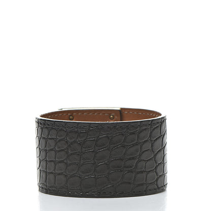 Hermes Matte Alligator Kelly Dog Cuff Black 3 of 8