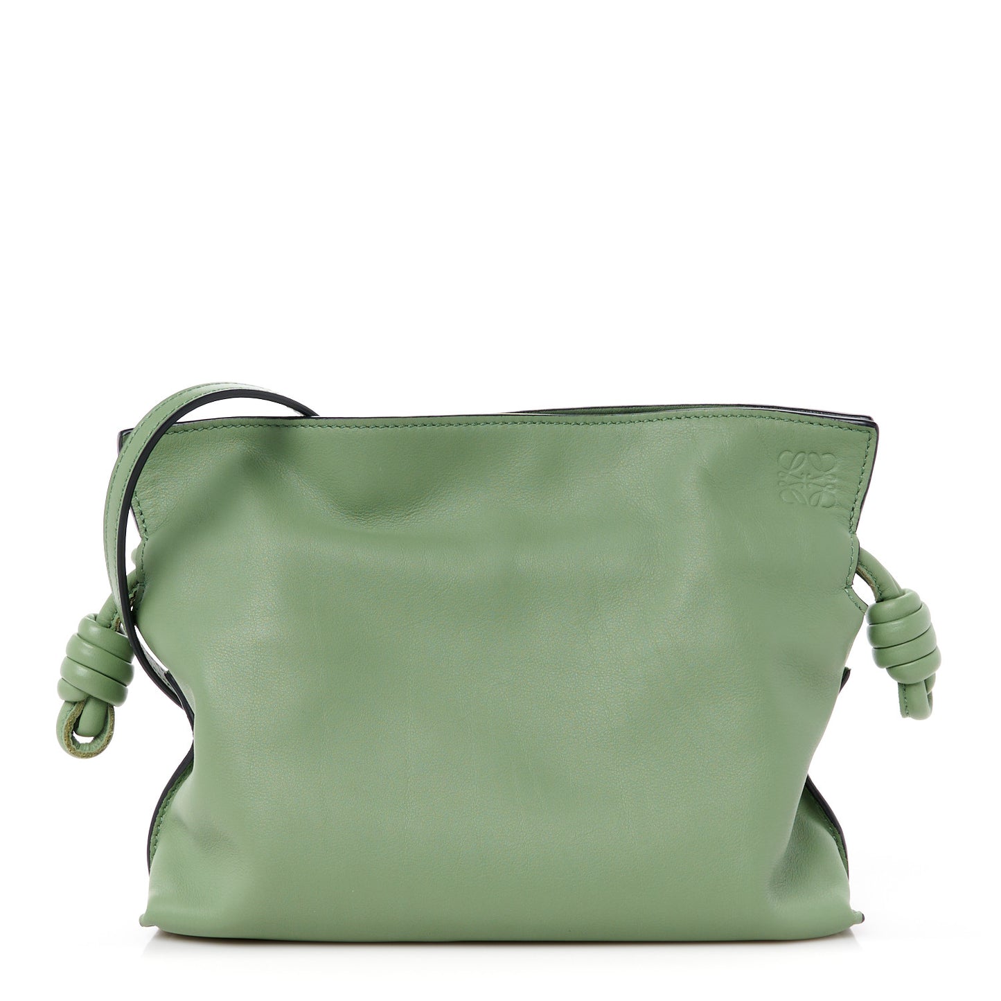 Calfskin Mini Flamenco Knot Clutch Rosemary