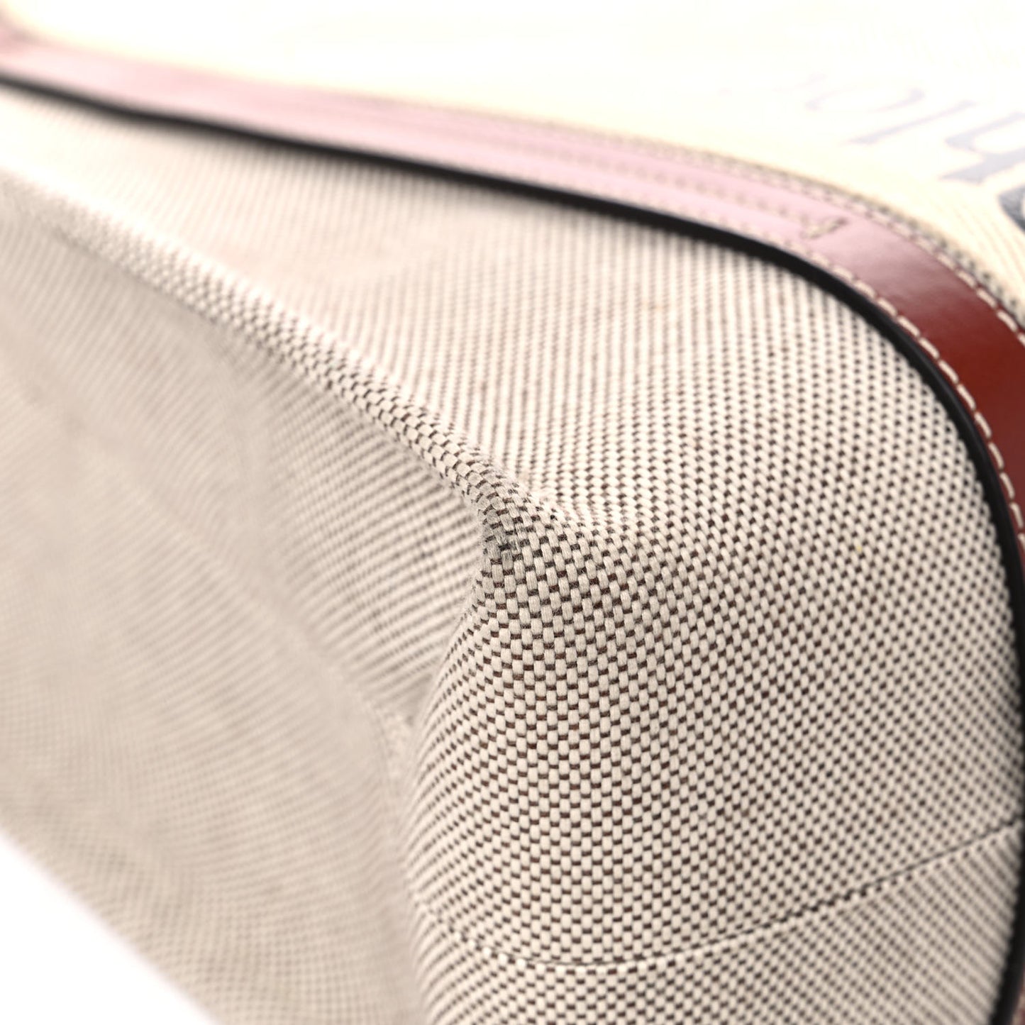 Cotton Calfskin Medium Woody Ribbon Tote White Brown