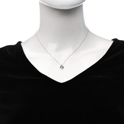 Tiffany 18K White Gold Diamond Heart Lock Pendant Necklace 2 of 6
