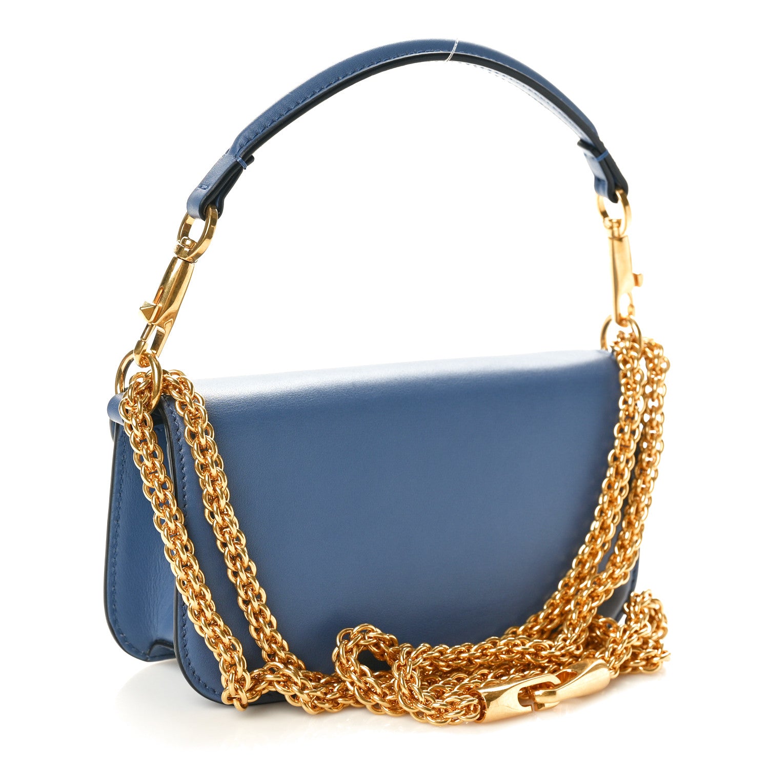 Valentino Garavani Calfskin Vlogo Small Loco Shoulder Bag Blue 3 of 9