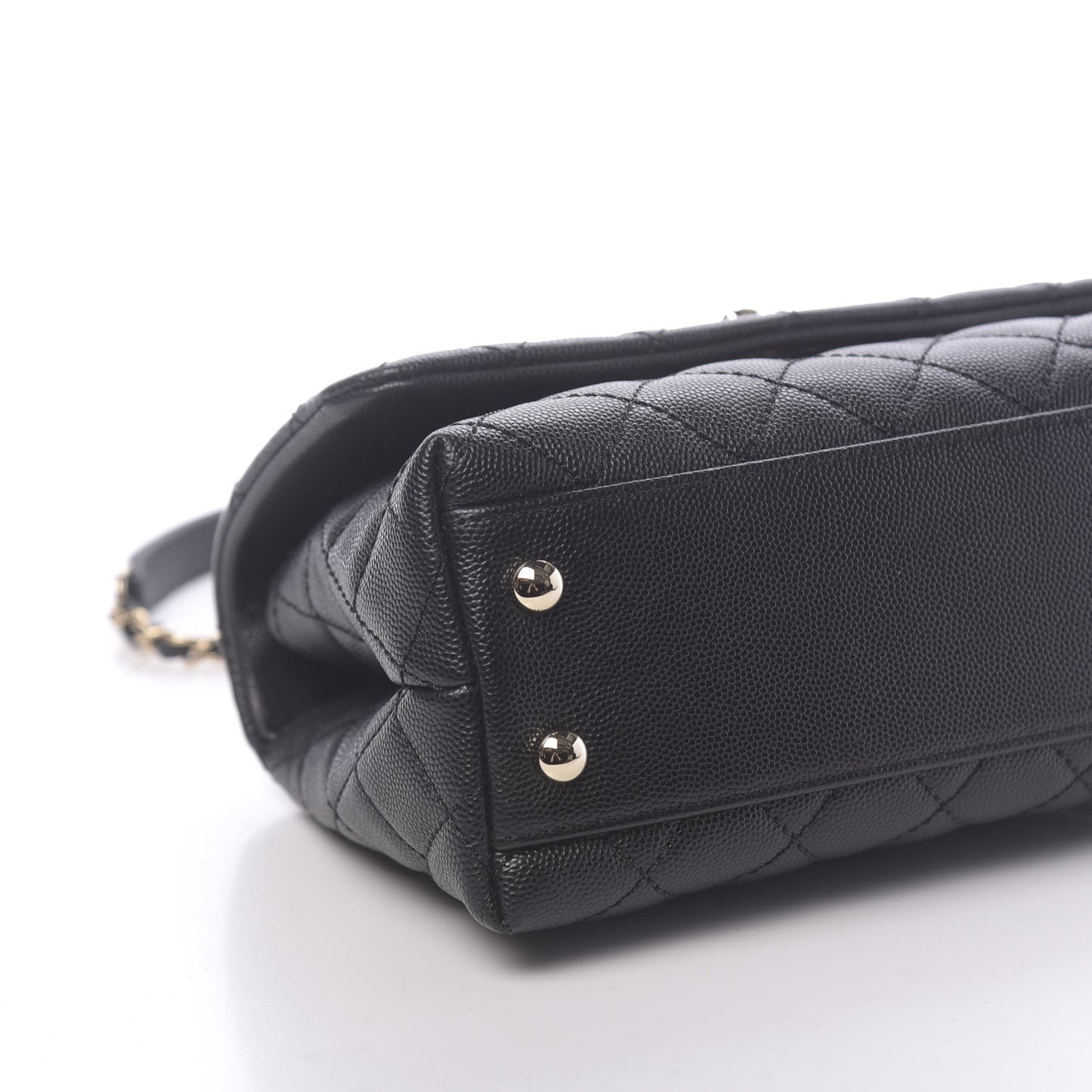 Caviar Quilted Mini Coco Handle Flap Black