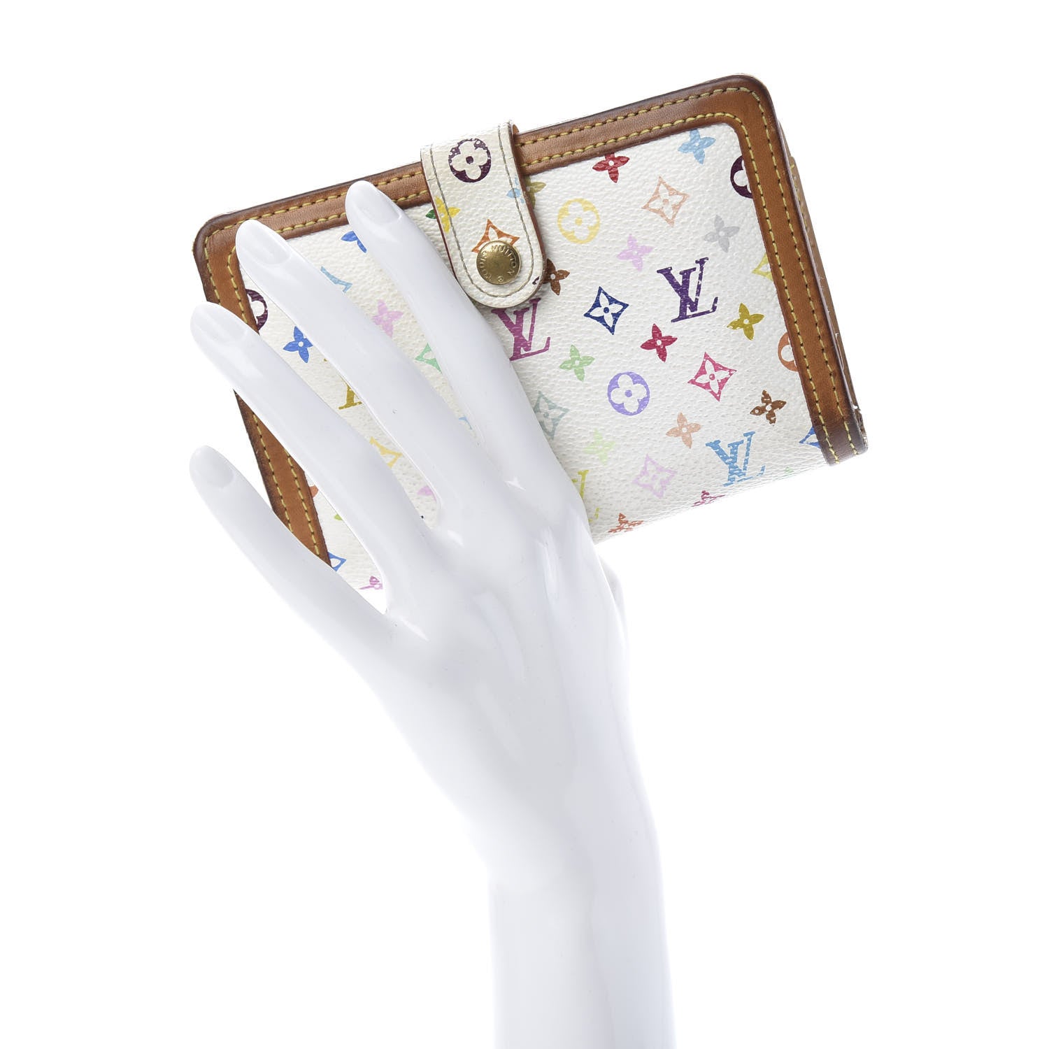 Louis Vuitton Monogram Multicolor French Purse Wallet White 2 of 16
