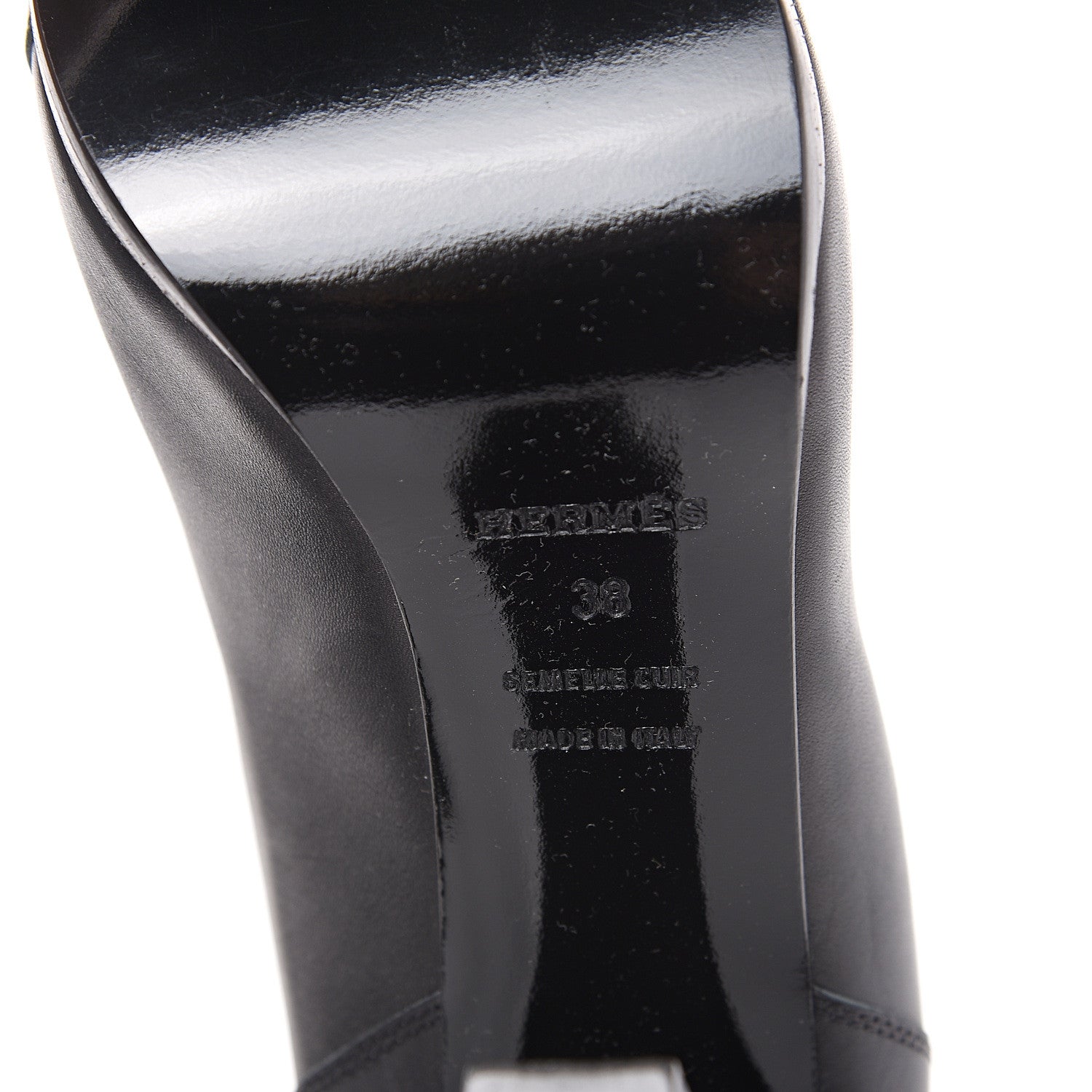 Hermes Calfskin Knee High Riding Boots 38 Black 7 of 8