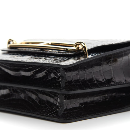 Hermes Shiny Alligator Mini Sac Roulis Black 9 of 9