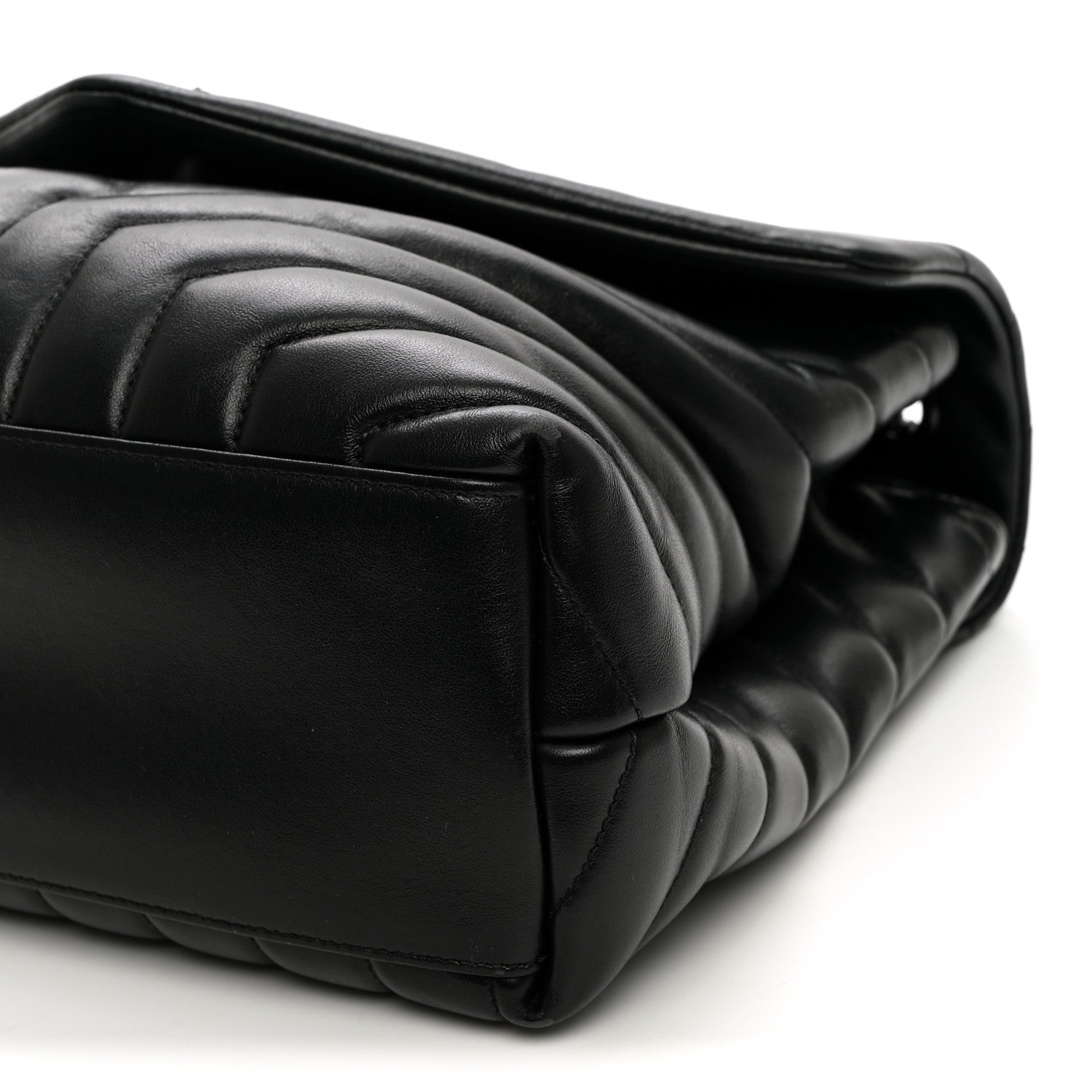 Saint Laurent Calfskin Y Quilted Monogram Monochrome Medium Loulou Chain Satchel Black 10 of 10