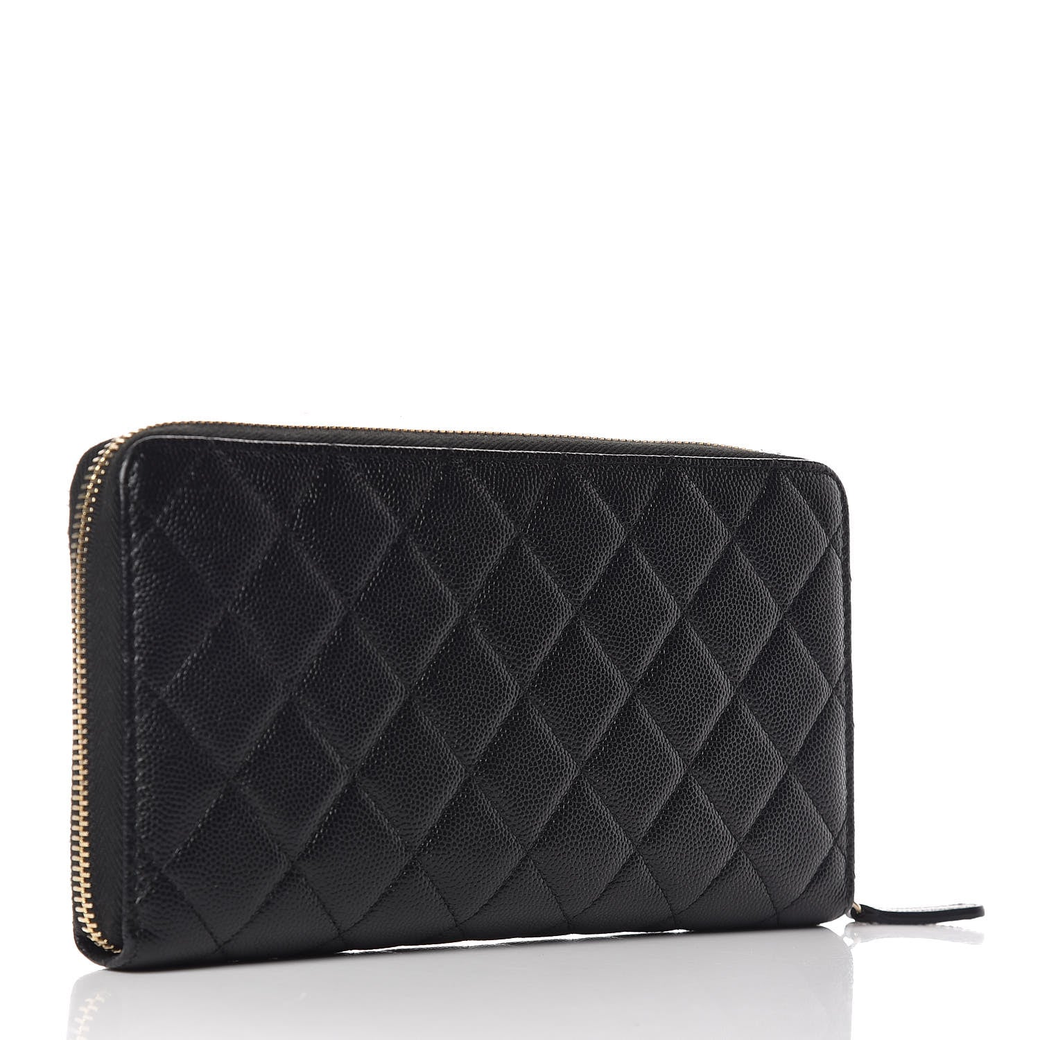 Chanel Caviar Quilted Large Zip Around Organizer Wallet Black 3 of 9