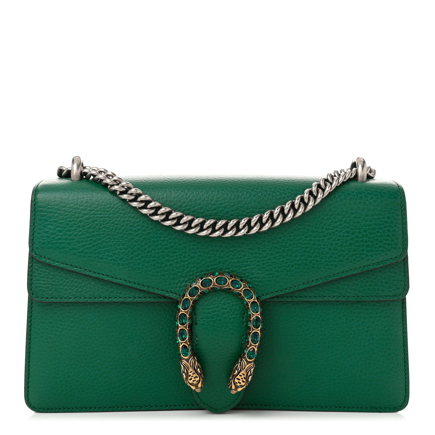 Pebbled Calfskin Small Dionysus Shoulder Bag Emerald