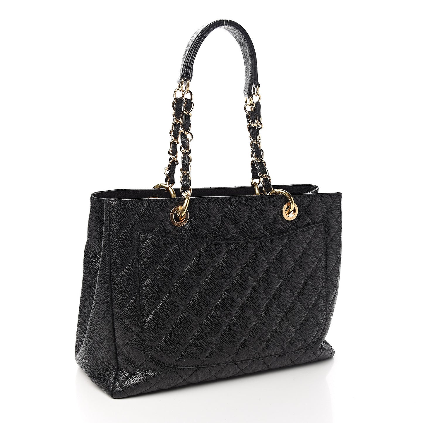 Caviar Quilted Grand Shopping Tote GST Black
