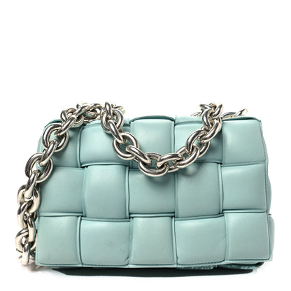 Bottega Veneta Lambskin Maxi Intreccio Padded Chain Cassette Crossbody Bag Spearmint 1 of 8