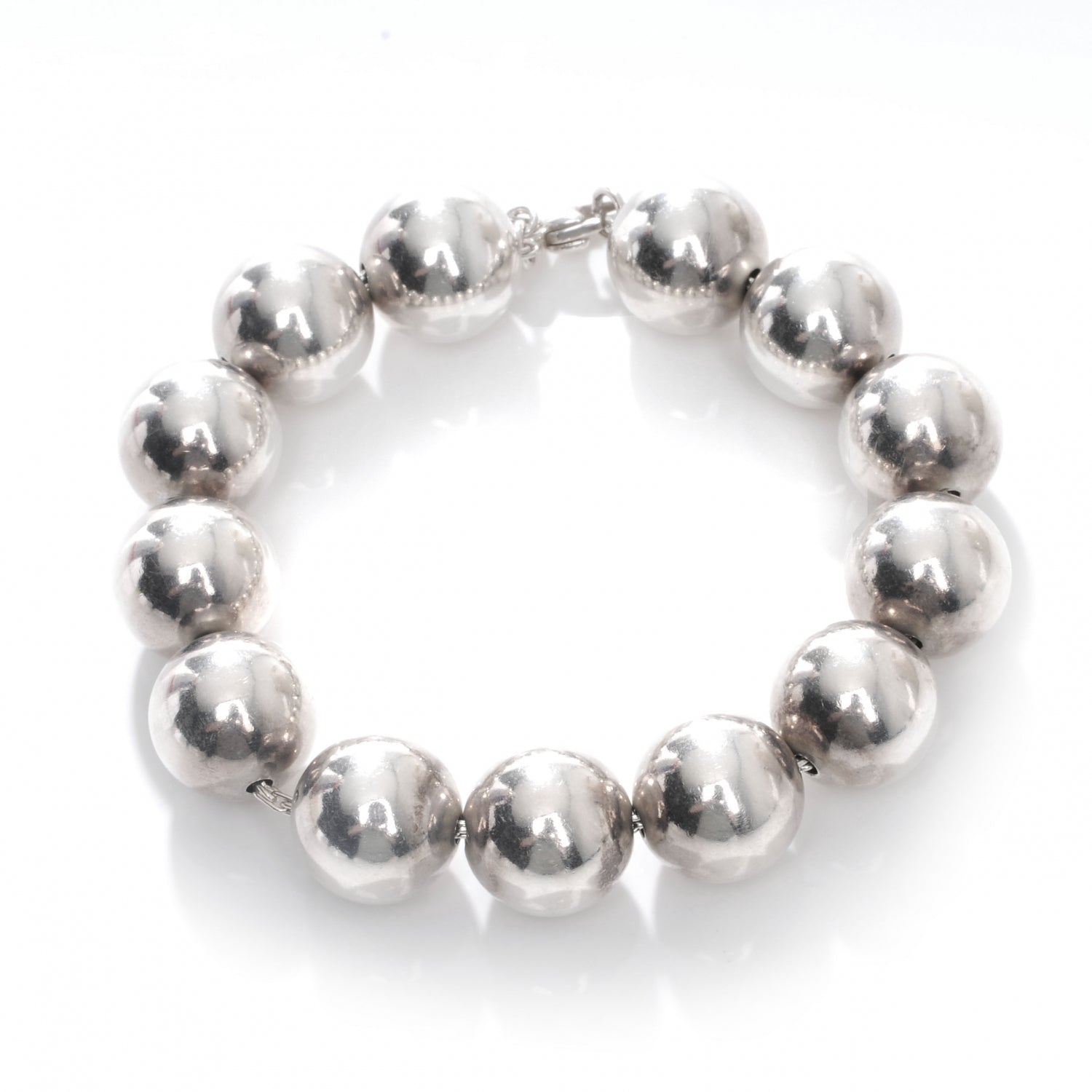 Tiffany Sterling Silver 10mm HardWear Ball Bracelet 1 of 4