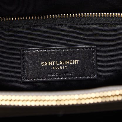 Saint Laurent Grain De Poudre Matelasse Chevron Monogram Shopping Bag Fog 11 of 14