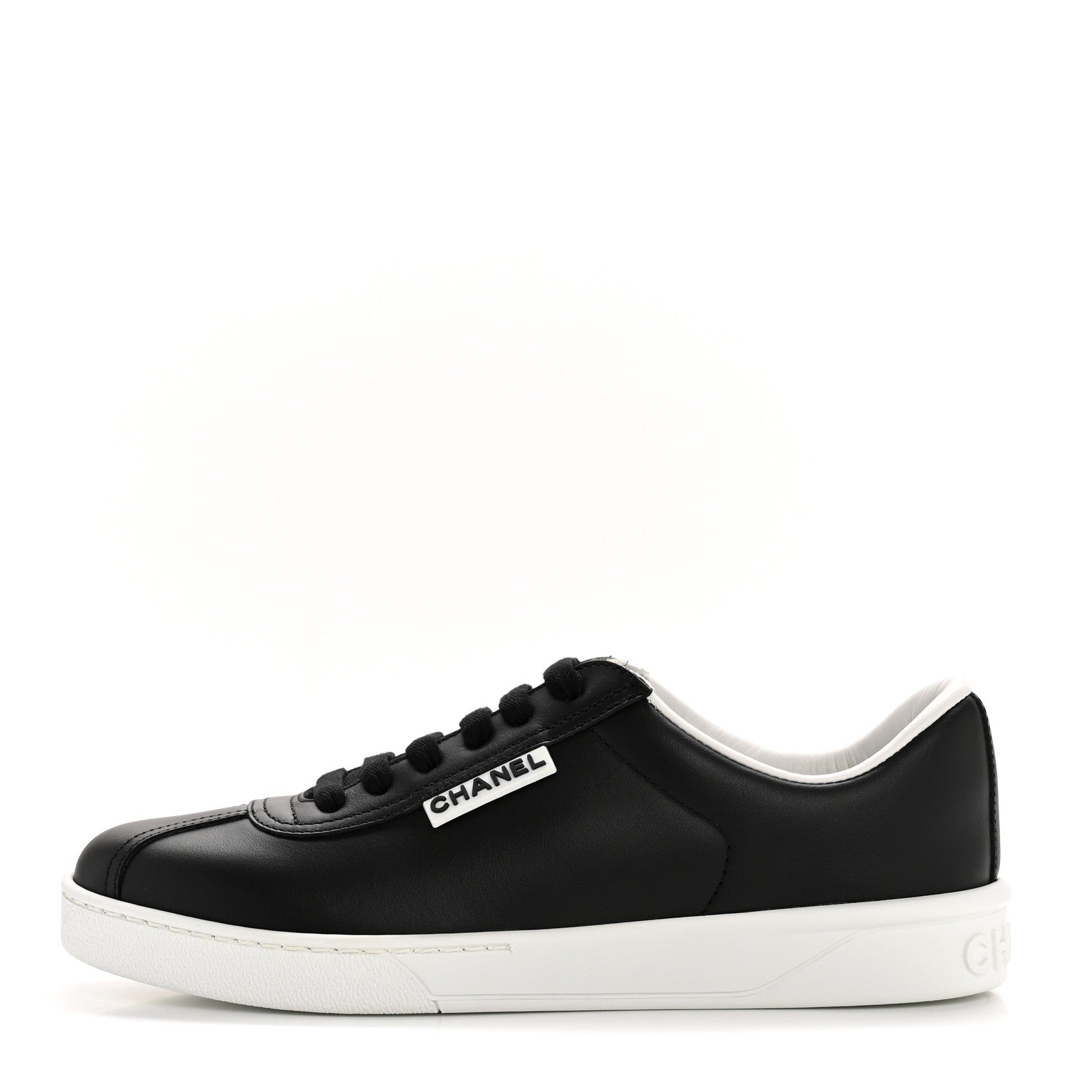 Chanel Calfskin CC Womens Sneakers 35 Black 1 of 9