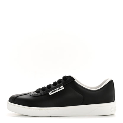Chanel Calfskin CC Womens Sneakers 35 Black 1 of 9