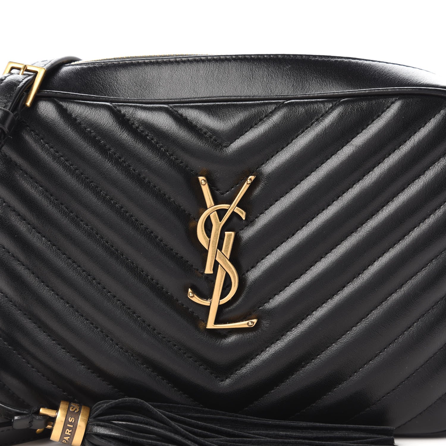 Saint Laurent Calfskin Matelasse Monogram Lou Camera Bag Black 9 of 9