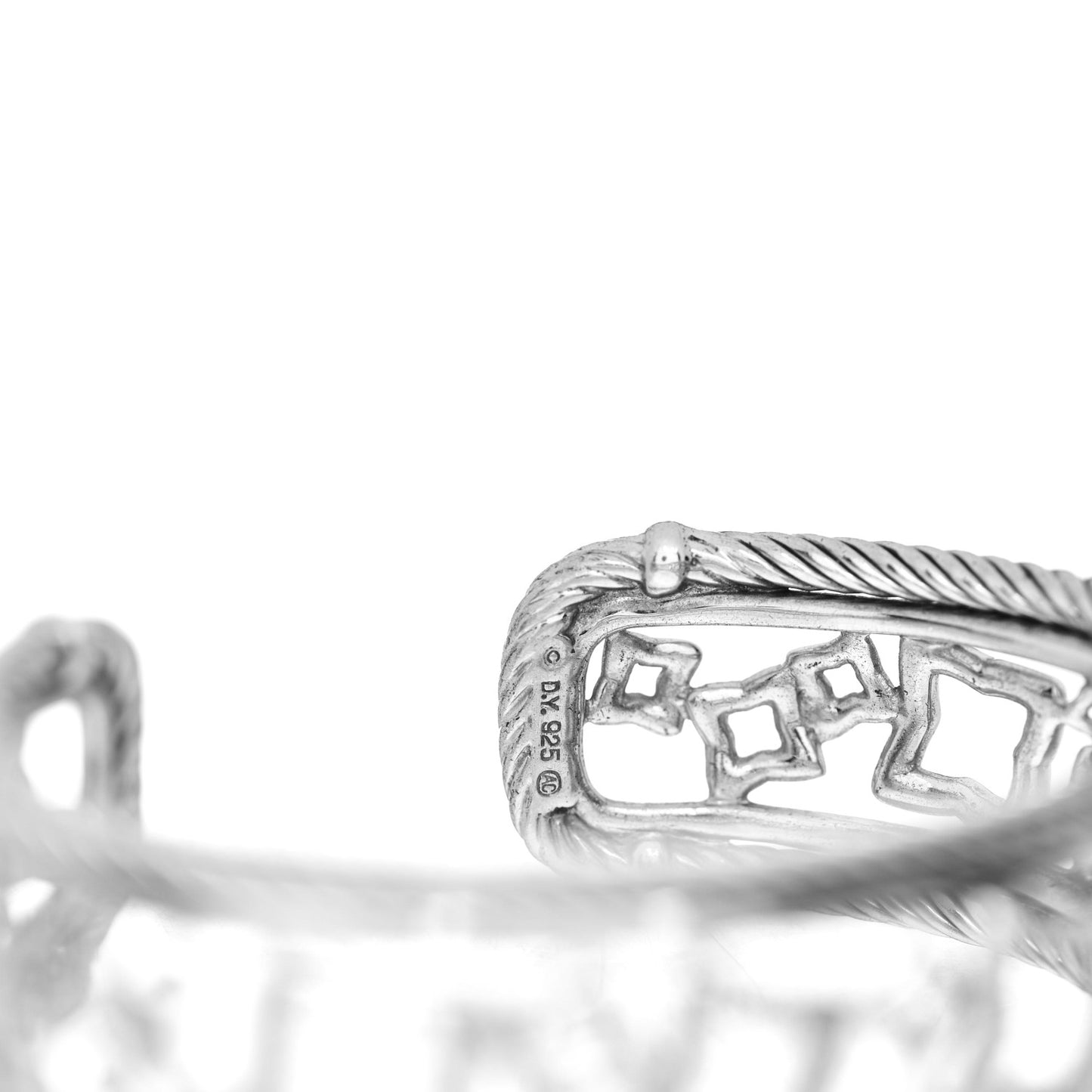 Sterling Silver Diamond Quatrefoil Cuff Bracelet