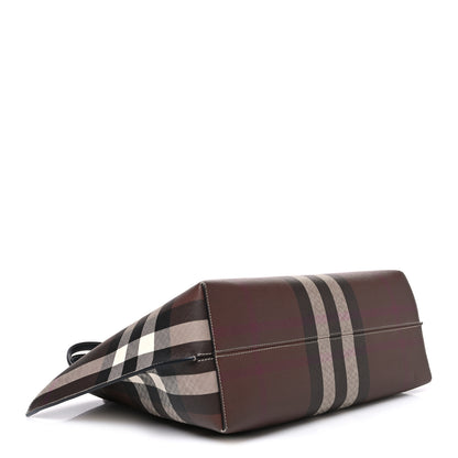 Burberry E-Canvas Check Medium Soft TB Tote Dark Birch Brown 4 of 12