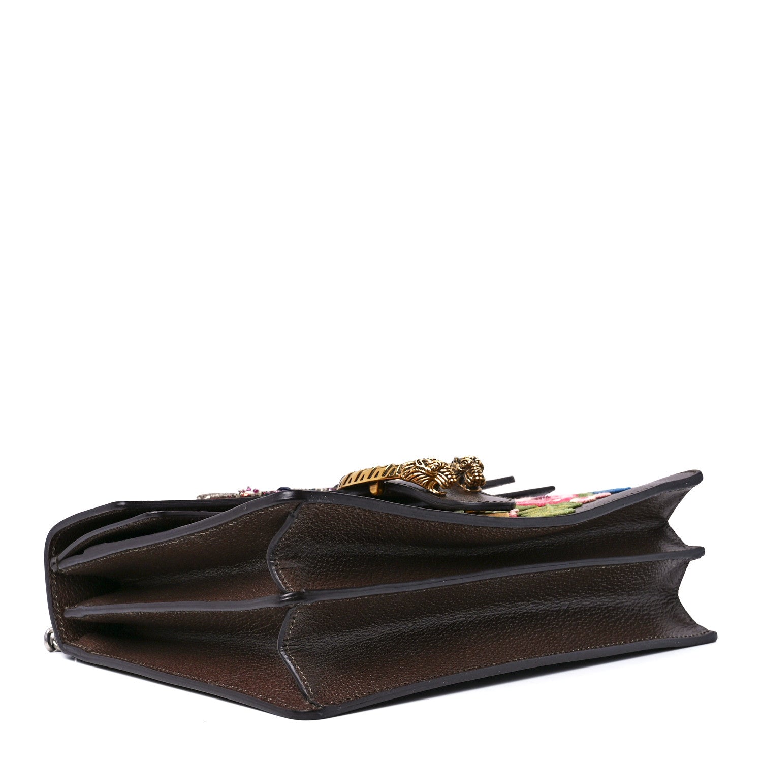Gucci Calfskin Web Owl Embroidered Medium Dionysus Shoulder Bag New Acero Multicolor 4 of 12