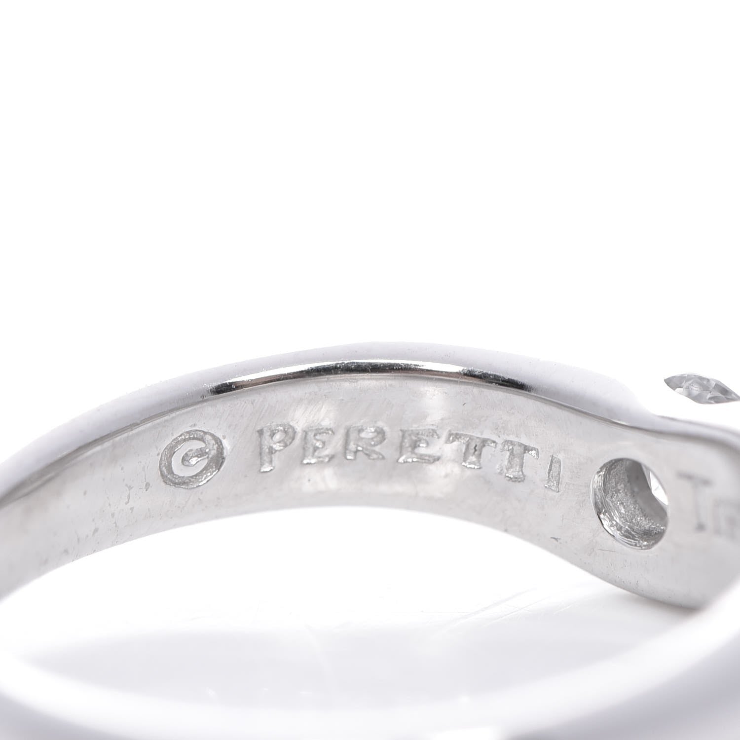 Tiffany Platinum Diamond Elsa Peretti Curved Band Ring 5.5 6 of 7