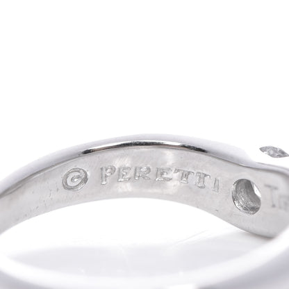 Tiffany Platinum Diamond Elsa Peretti Curved Band Ring 5.5 6 of 7