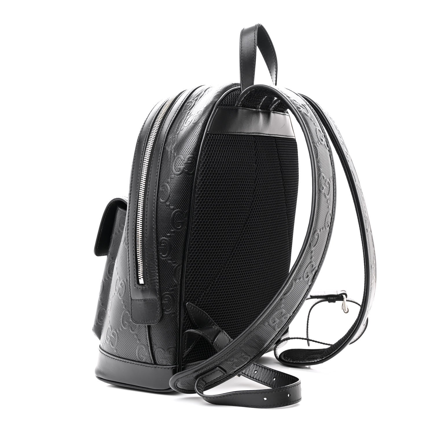 Gucci Calfskin GG Tennis Embossed Backpack Black 3 of 13