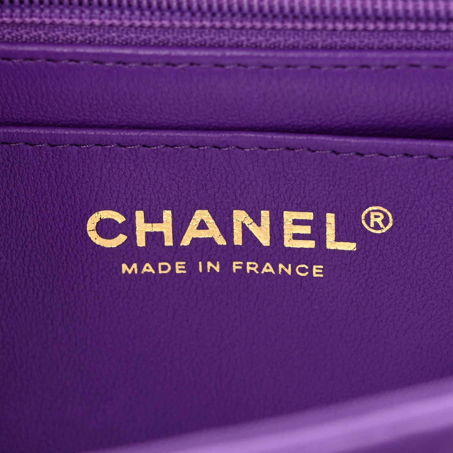 Chanel Lambskin Quilted Mini Top Handle Rectangular Flap Dark Purple 6 of 10
