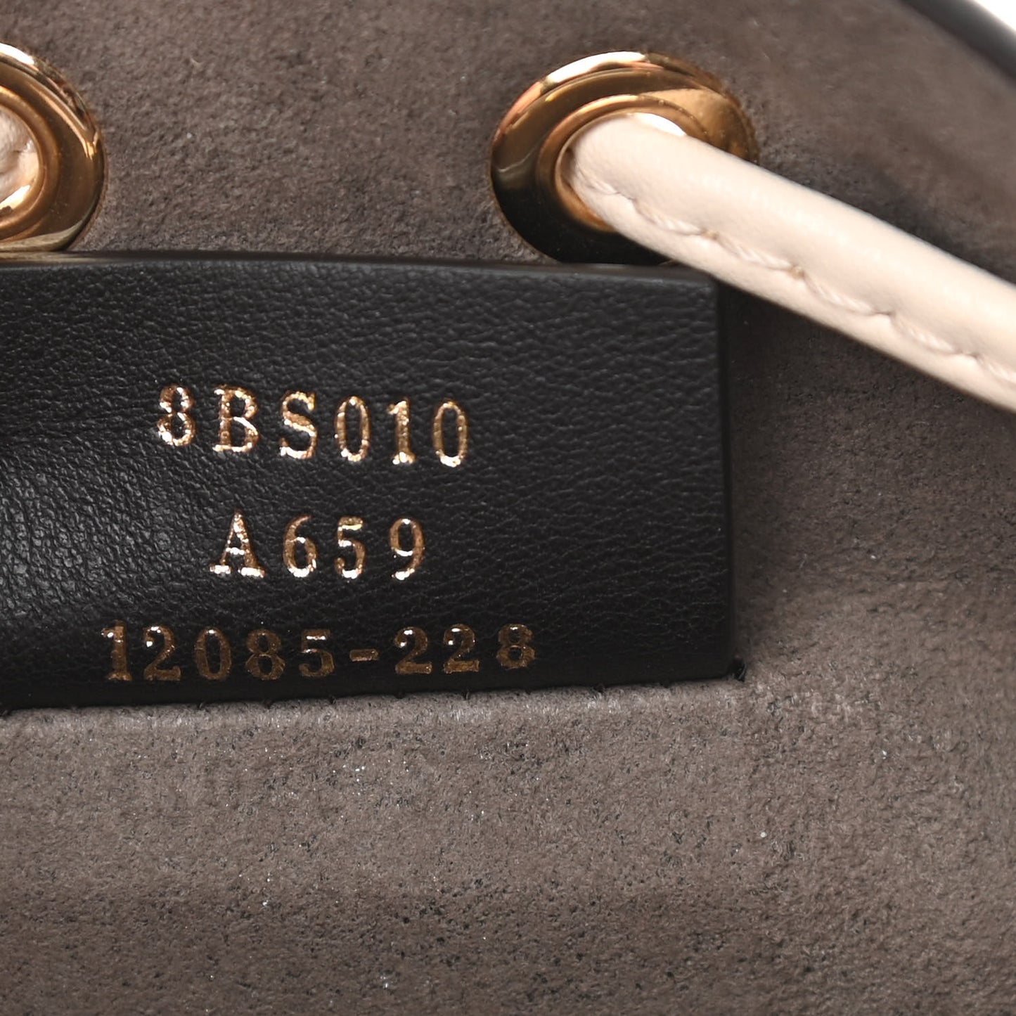 Vitello Liberty F is Fendi Bi-Color FF 1974 Embossed Mini Mon Tresor Bucket Bag Camelia Mandorlo