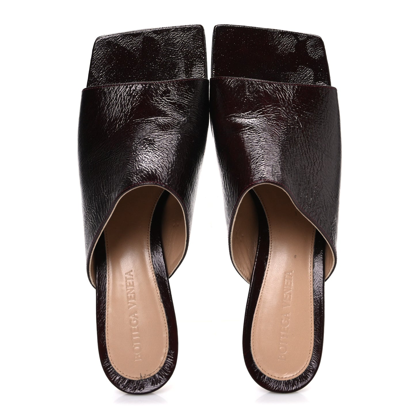 Paper Calfskin Stretch Mule Sandals 37.5 Fondant
