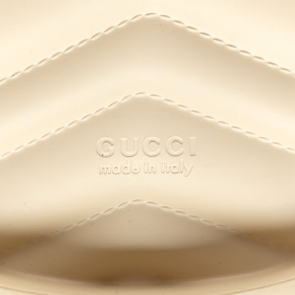 Gucci Rubber Chevron Logo Embossed Womens Thong Platform Sandals 37 White 6 of 11