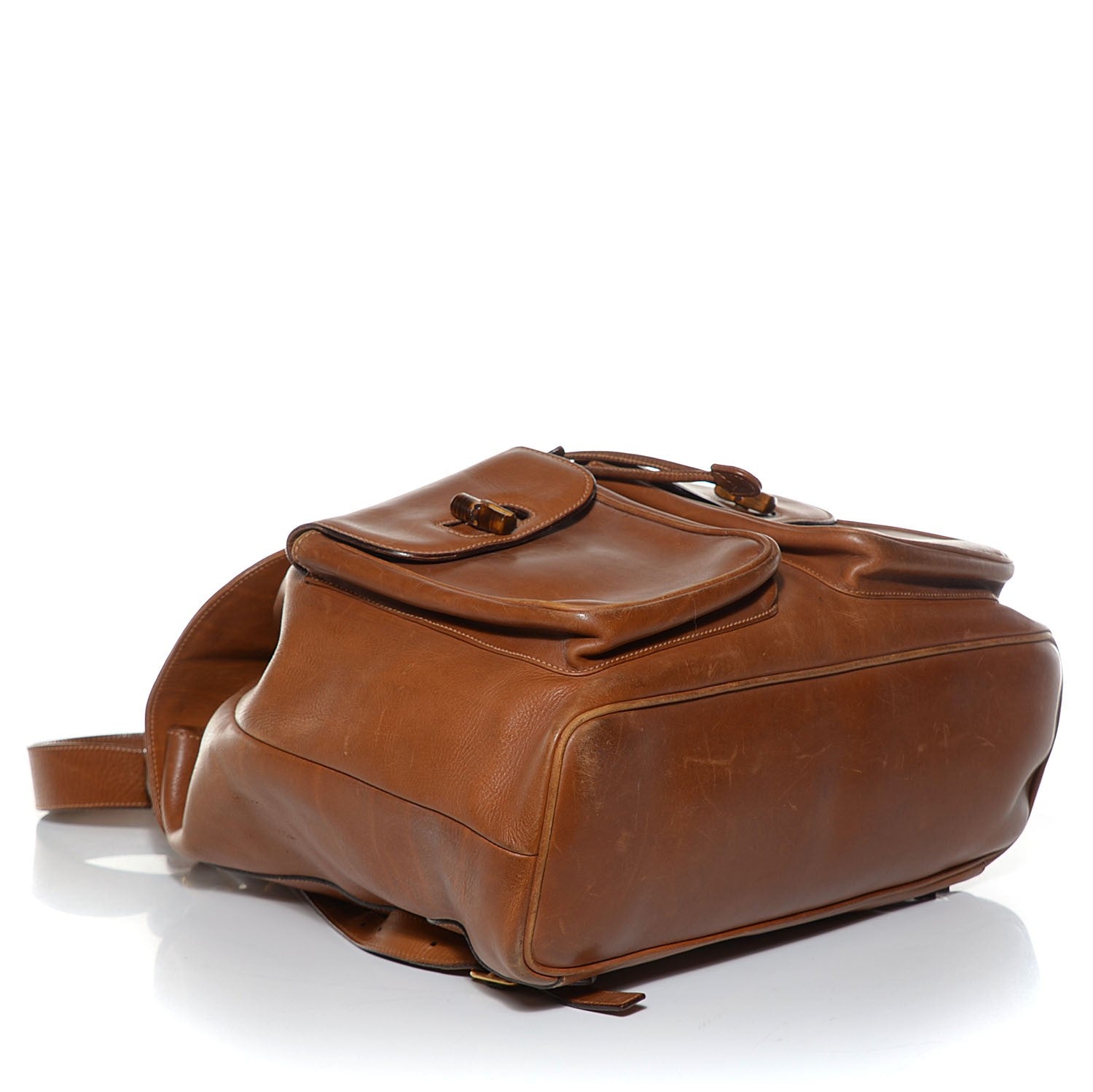 Gucci Leather Bamboo Backpack Brown 4 of 9