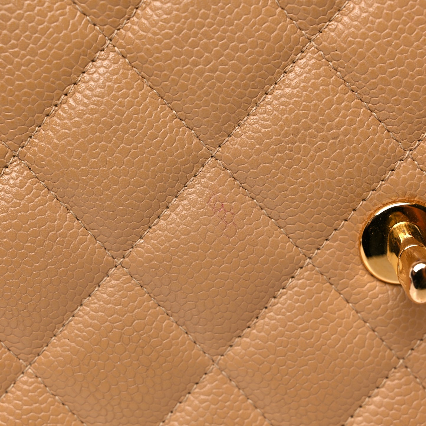 Caviar Quilted Jumbo Single Flap Beige