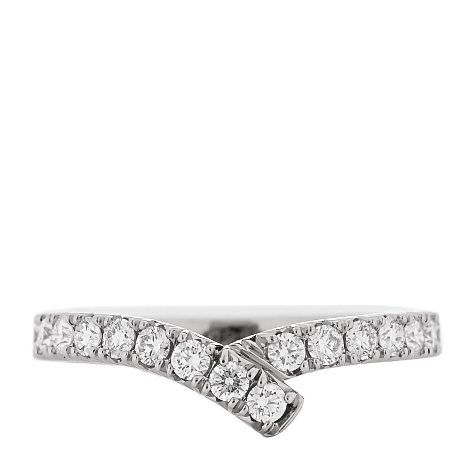 Harry Winston Platinum Diamond Ribbon Wedding Band Ring 49 4.75 1 of 5