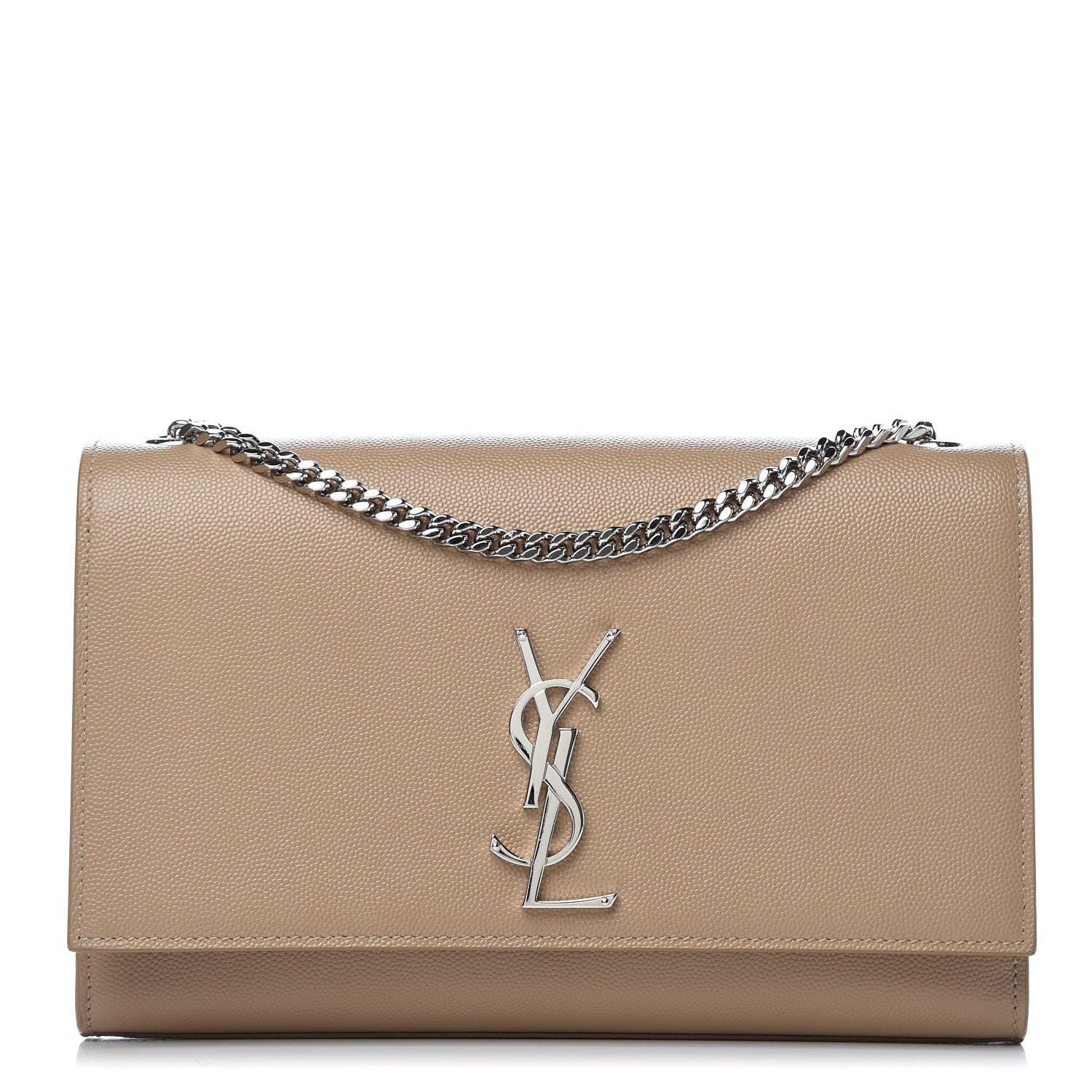 Saint Laurent Grain De Poudre Medium Classic Monogram Kate Satchel Sable Beige 1 of 7