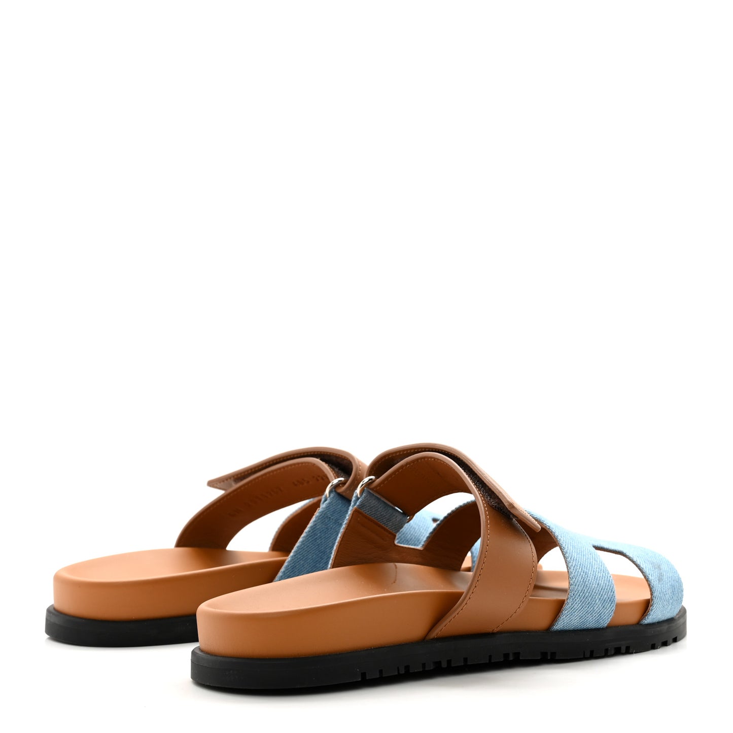 Denim Calfskin Womens Chypre Sandals 40.5 Bleu Clair Naturel