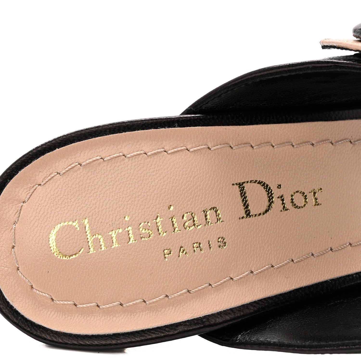 Christian Dior Goatskin Spectadior Mules 36 Black Nude 1802817