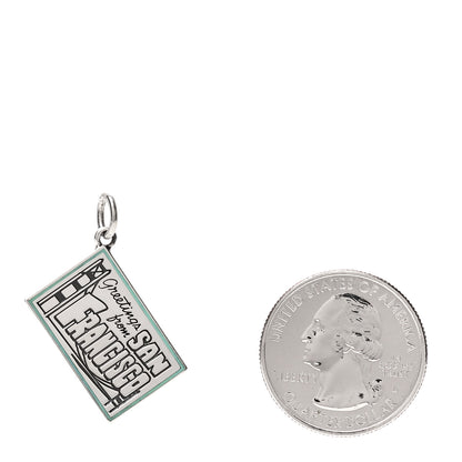 Tiffany Sterling Silver Enamel San Francisco Postcard Charm Blue 2 of 3