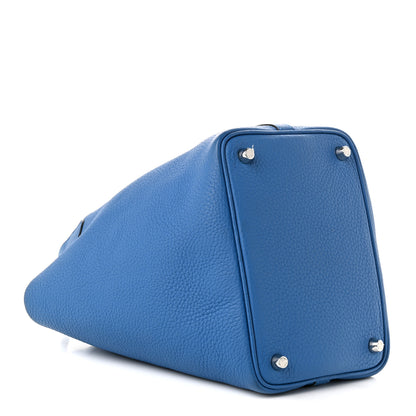Hermes Taurillon Clemence Picotin Lock 18 PM Bleu Zellige 3 of 9
