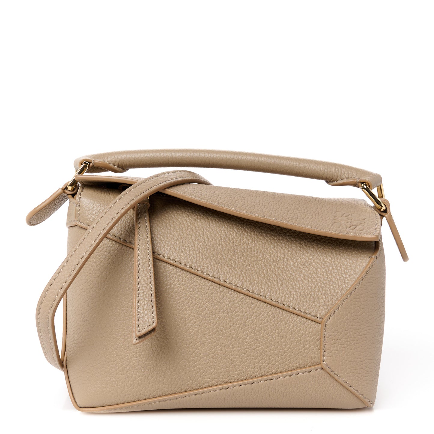 Calfskin Mini Puzzle Edge Bag Sand
