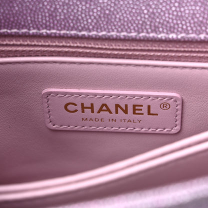 Chanel Iridescent Caviar Quilted Mini Coco Handle Flap Light Pink 6 of 10