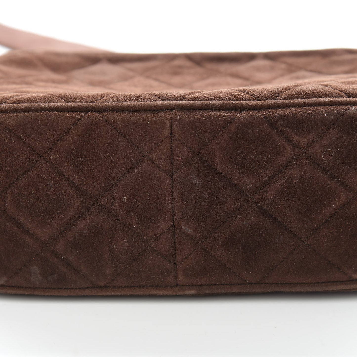 Suede Quilted Tassel CC Camera Case Brown