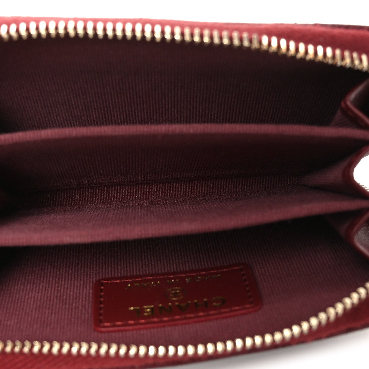 Chanel Caviar Quilted Zip Around Coin Purse Burgundy 5 of 8