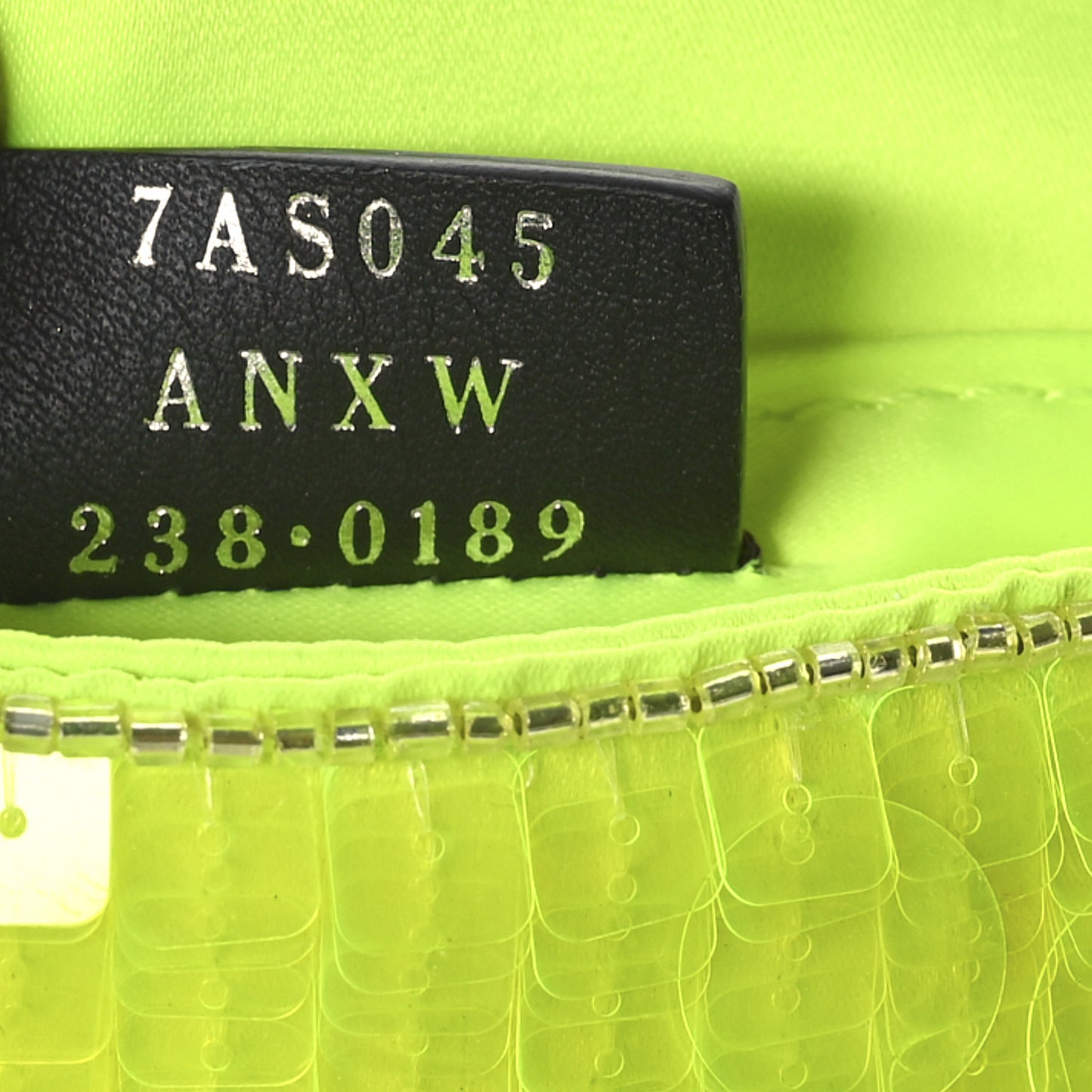 Transparent Paillettes Vitello King Nano Maxi Buckle Baguette Charm Yellow Fluo