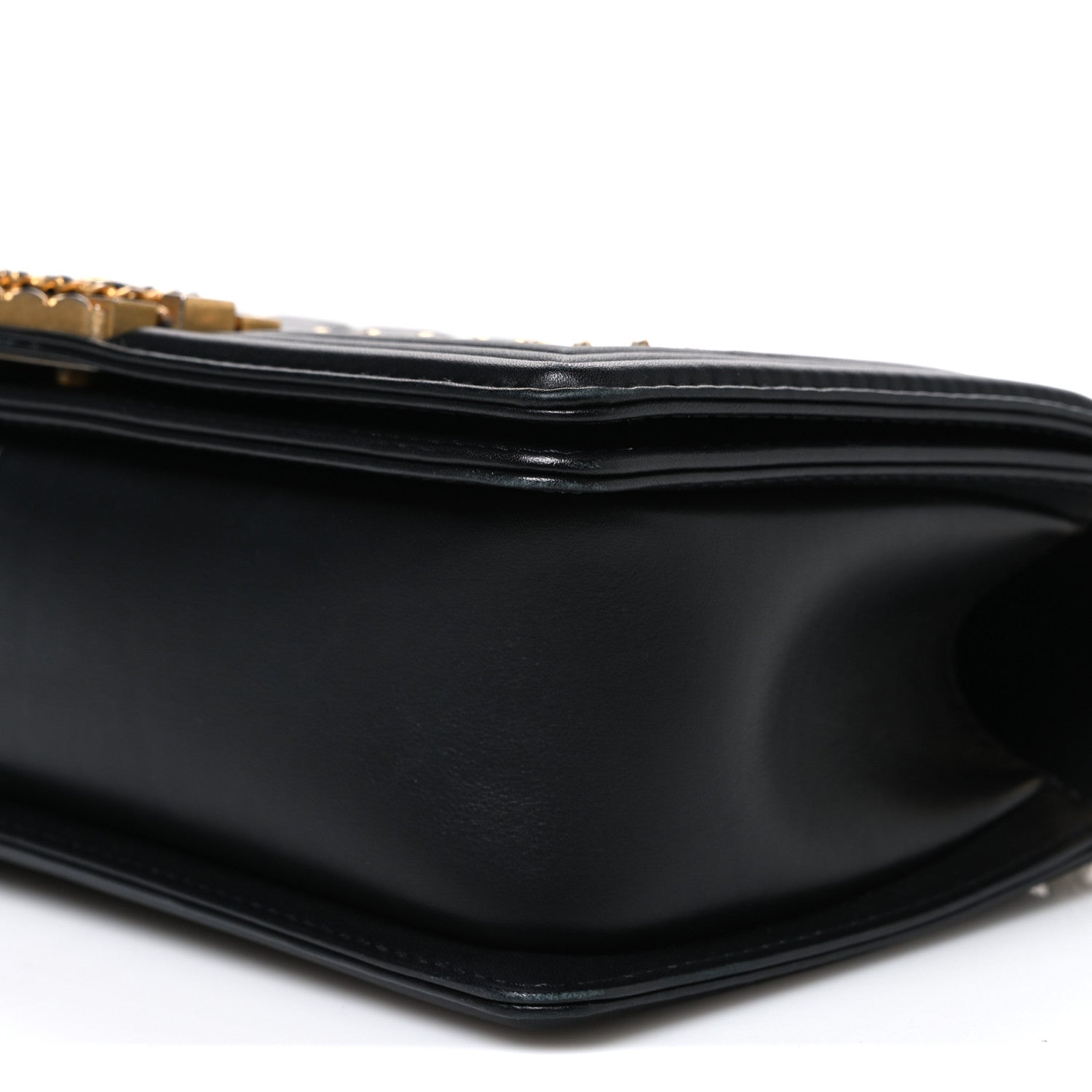 Chanel Lambskin Quilted Medium Chain Around Boy Flap Black 9 of 9