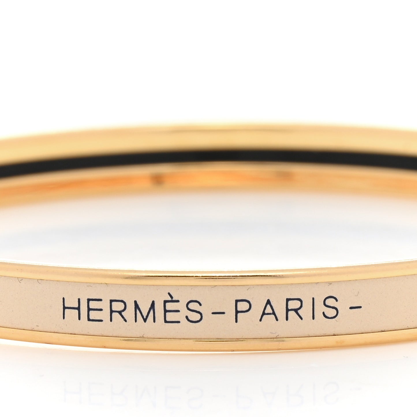 Enamel Printed Extra Narrow Bracelet 65 Creme