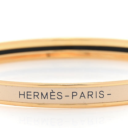 Hermes Enamel Printed Extra Narrow Bracelet 65 Creme 4 of 5