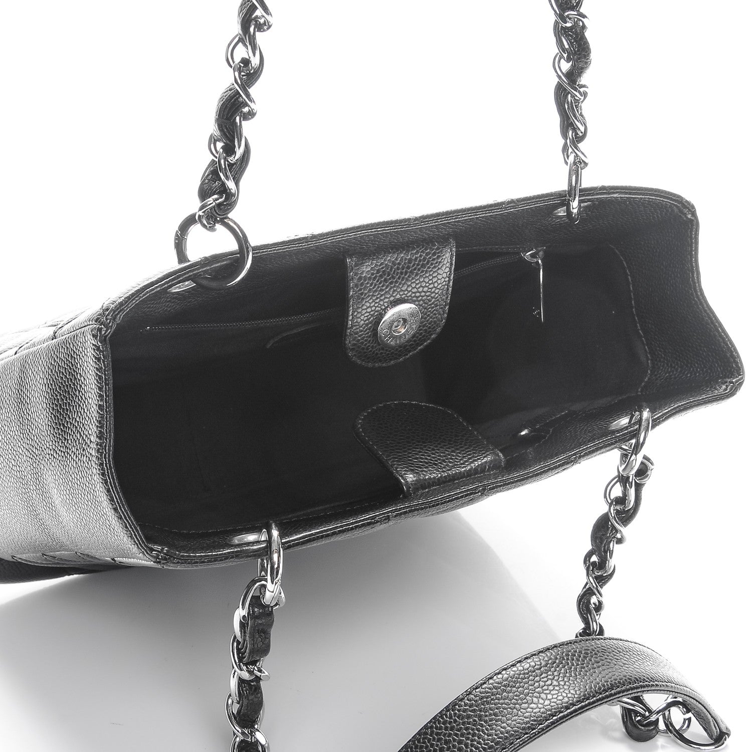 Chanel Caviar Quilted Petit Shopping Tote PST Black 5 of 7