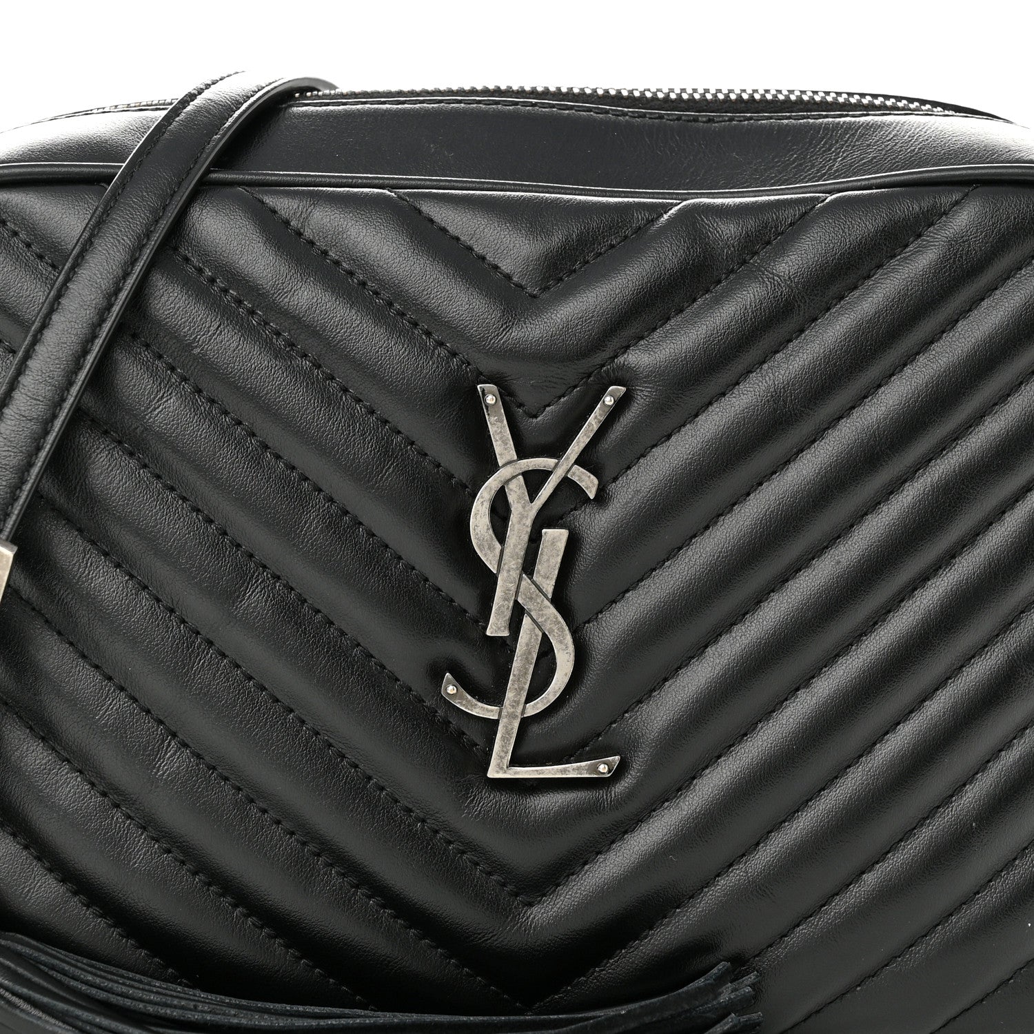 Saint Laurent Calfskin Matelasse Monogram Lou Camera Bag Black 8 of 11