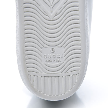 Gucci Calfskin Ayers Bee Embroidered Womens Ace Sneakers 41 White Green 8 of 10