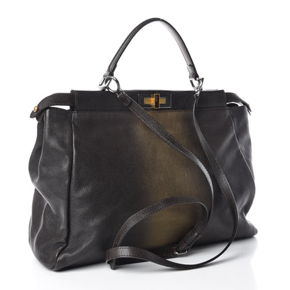 Fendi Goatskin Zucca Ombre Large Peekaboo Iconic Satchel Moro Gold Tobacco 3 of 10