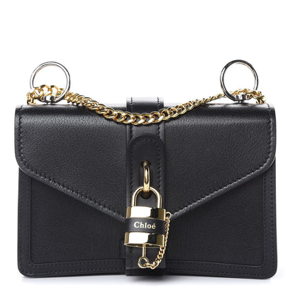 Chloe Shiny Goatskin Calfskin Aby Chain Shoulder Bag Black 1 of 9
